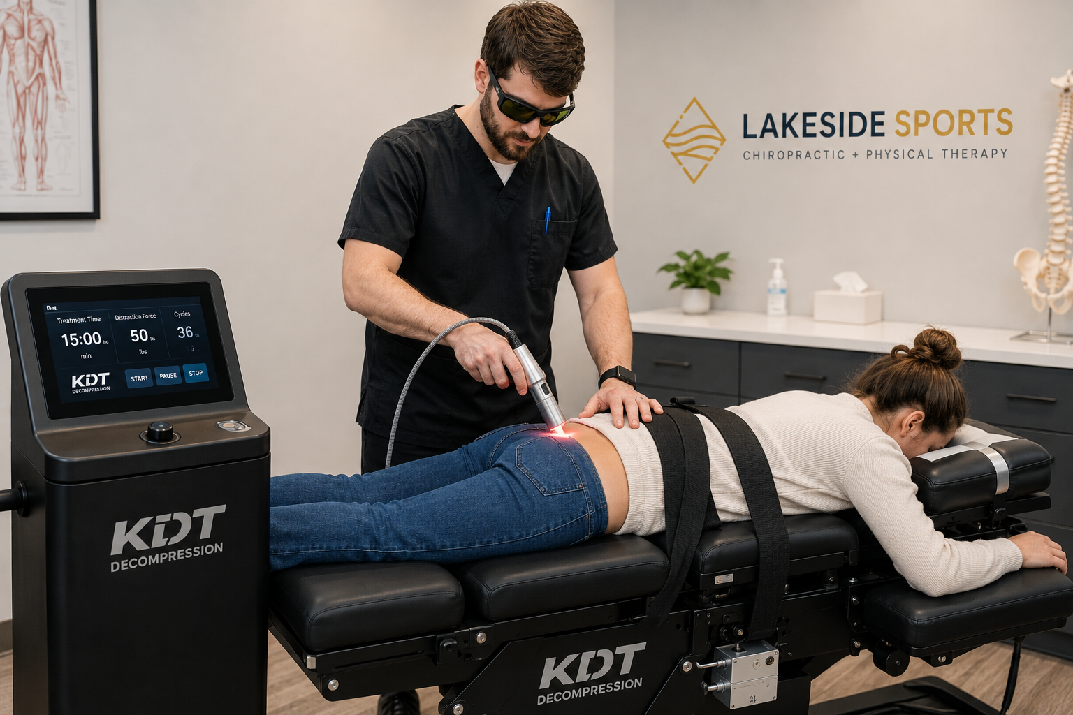Simultaneous Spinal Decompression and Class IV Laser Therapy