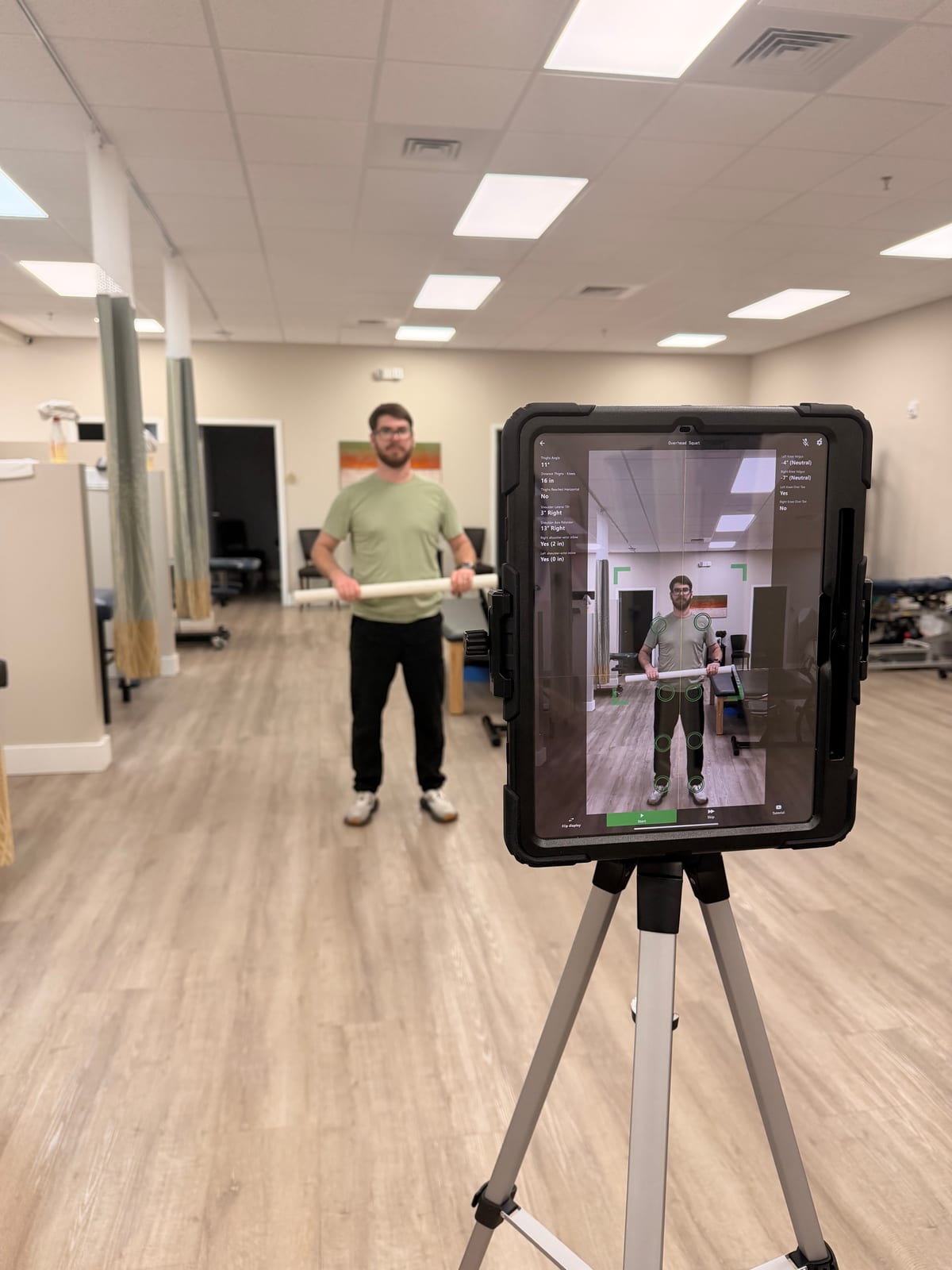 Kinetisense 3D movement assessment during a physical therapy evaluation at Lakeside Sports Chiropractic + Physical Therapy in Cornelius NC